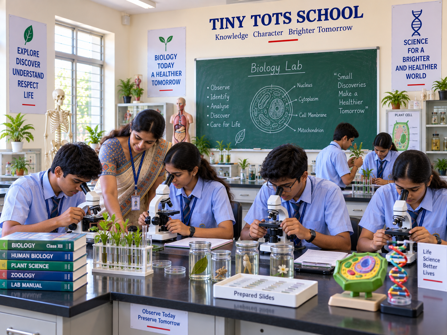 Biology laboratory at Tiny Tots School