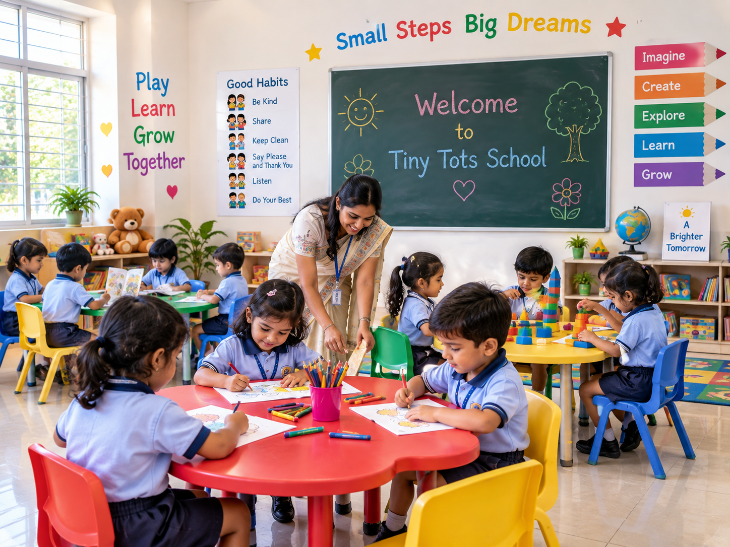 Pre-primary classroom at Tiny Tots School